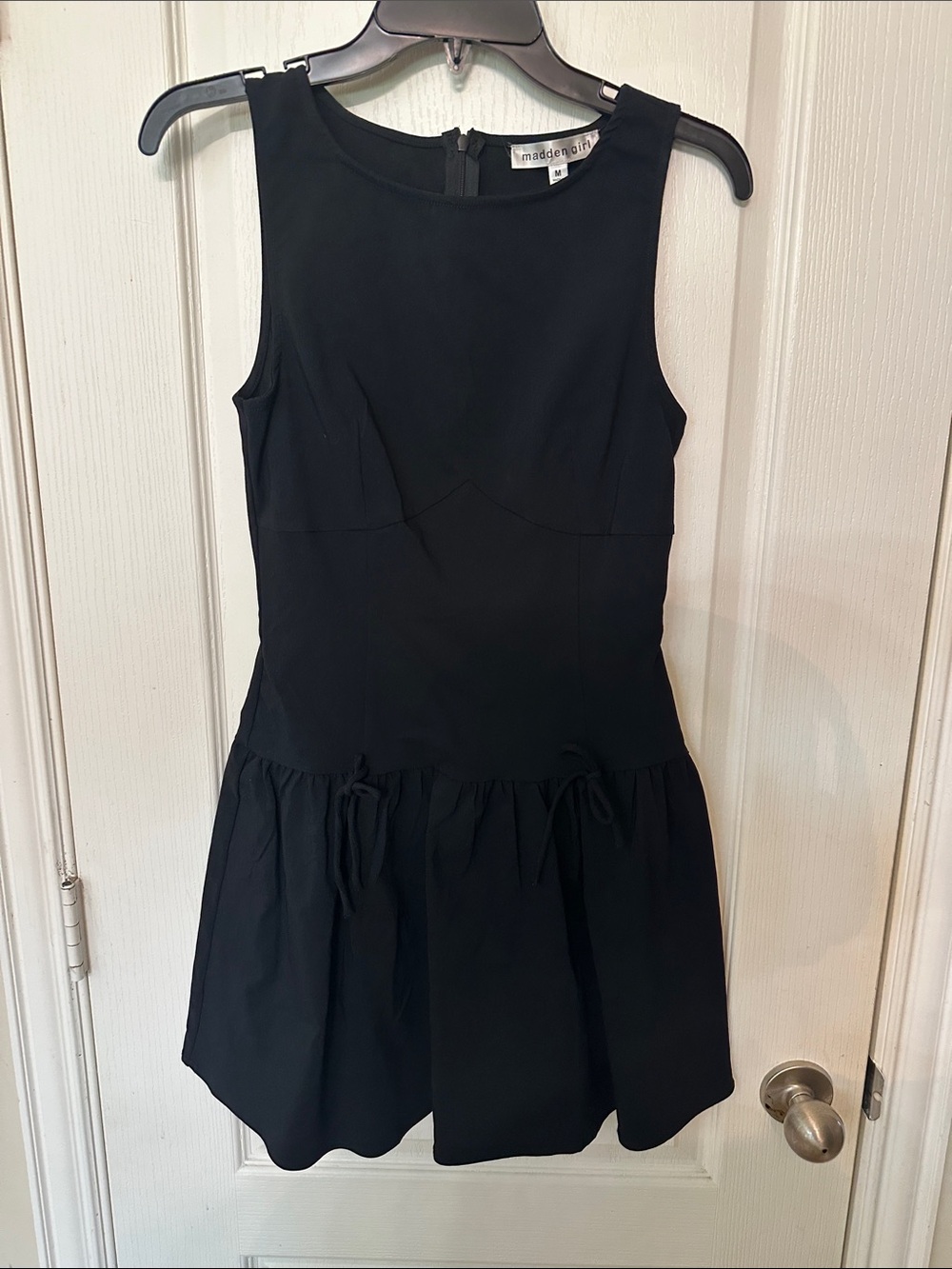 Madden Girl Black Sleeveless Mini Dress with Flared Skirt